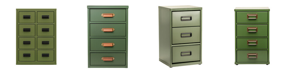 Vintage style Green Metal Filing Cabinet with Multiple Drawers for Efficient Storage and Organization of Files Documents Supplies and Other Office or Home Items