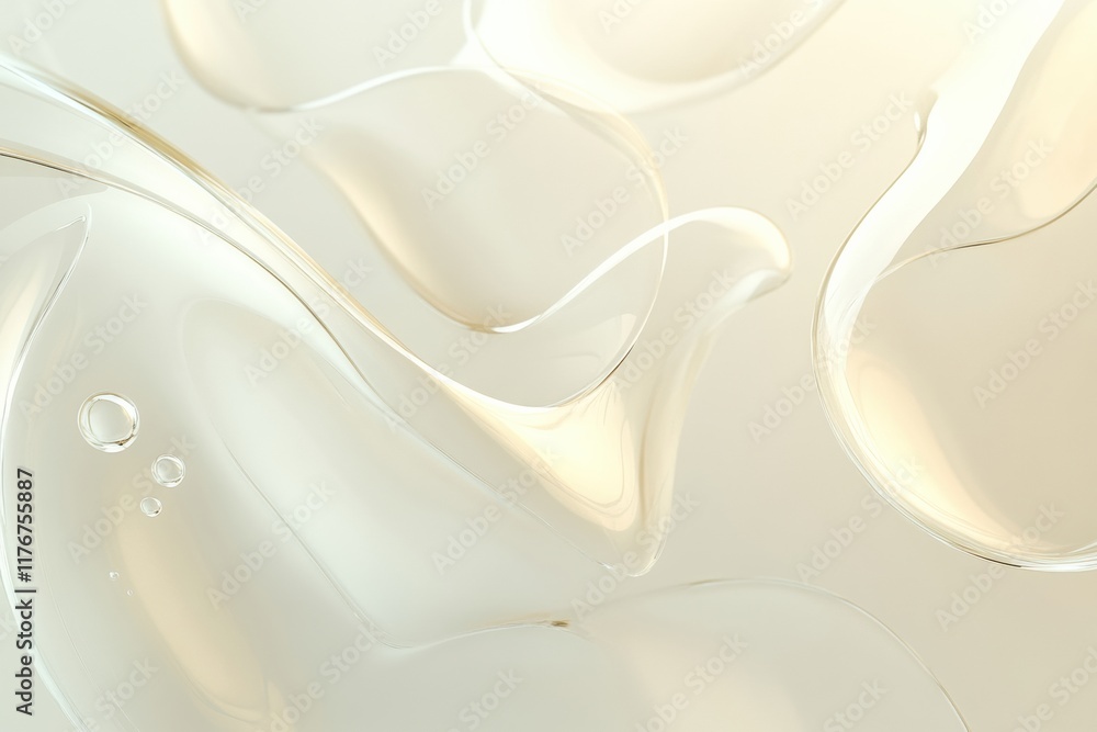 Leinwandbilder abstract organic shapes resembling glowing water droplets with a semi transparent design in soft lig
