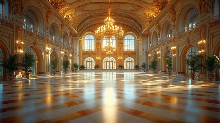 Fototapeta premium Grand Ballroom: Opulent Palace Interior Design