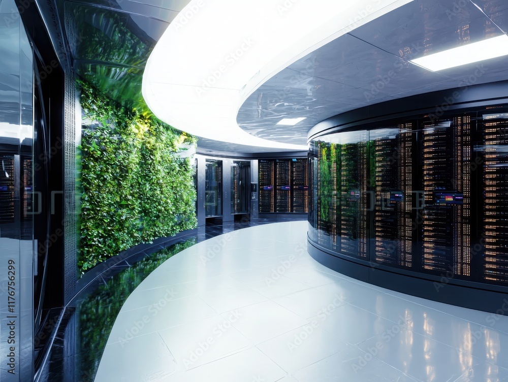 Poster cybersecurity research facility modern data center technology environment high-tech viewpoint advanc