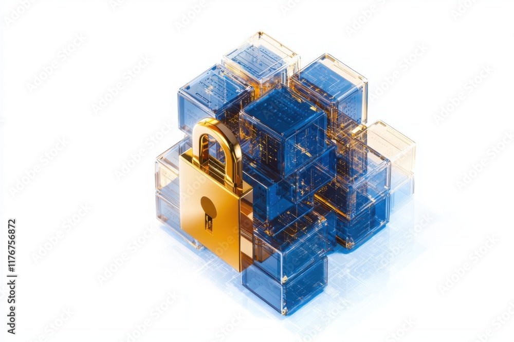 Poster cybersecurity initiative highlighting encryption technology in digital security technology sector vi