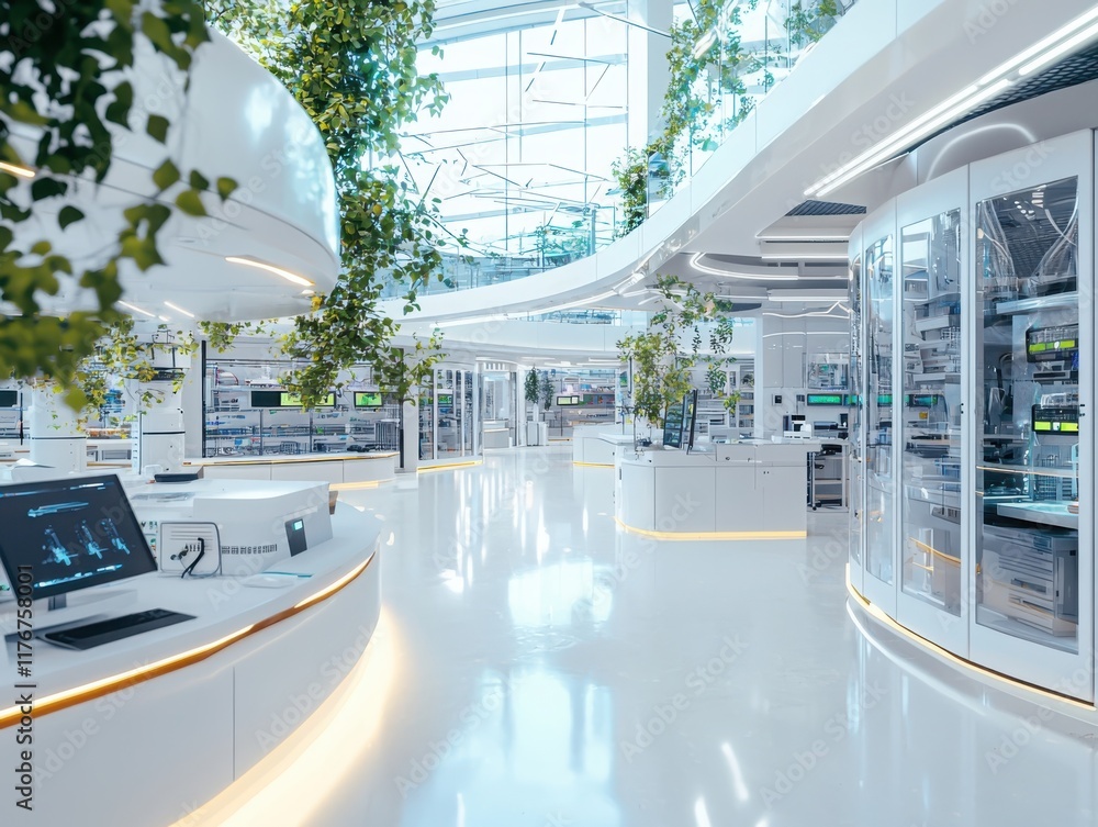 Poster emerging cybersecurity trends in a modern tech lab futuristic environment digital security showcase 