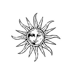 Medieval Engraving Sun