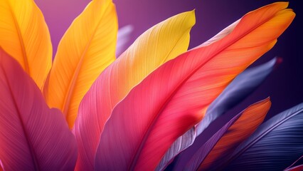 Colorful leaves arranged beautifully with vibrant hues and texture