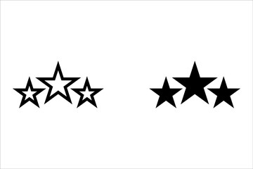 three stars rating. rate stars - best, top black concept abstract vector illustration