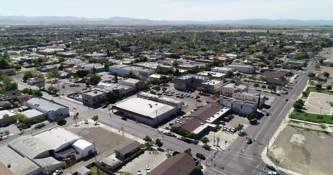 Flying near los banos California downtown