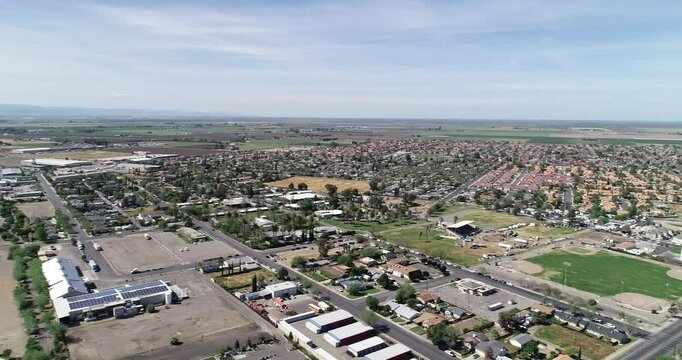 Drone Sweeping footage of los banos california