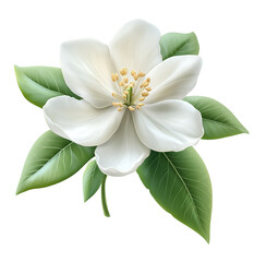 Obraz premium Citrus Flower with Green Leaves: A Fresh and Vibrant Touch of Nature