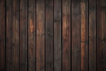 Fototapeta premium Dark brown wooden wall background, top view. Wooden planks on the floor. 