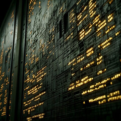 Abstract 3D Wall Digital Data Illustration