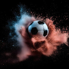Fototapeta premium Soccer Ball Explosion Abstract Image