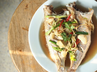 steamed fish with soy sauce