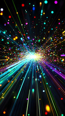 Naklejka premium Abstract 3D Background Multicolor Light Streaks