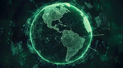 Digital Earth Globe 3D Illustration