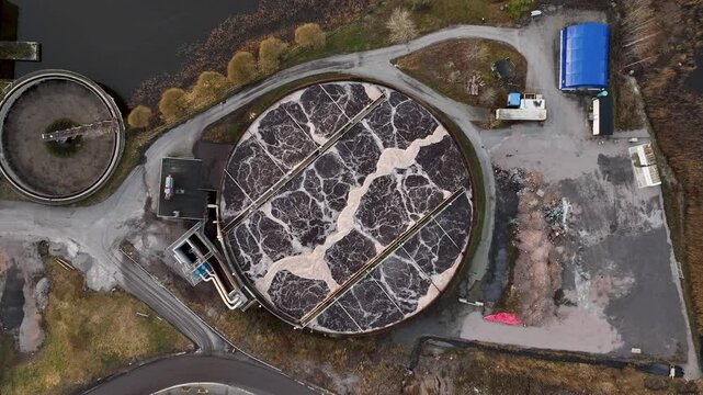 Rotating biological contactor in wastewater treatment plant at paper mill