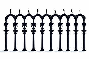Silhouette Bridge 3D Illustration