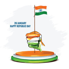 Happy republic day India greeting card background
