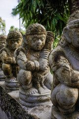 Fototapeta premium old statues from hindu religion, statues, dwarapala statues of the holy gates in hinduism.