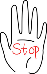  Hand Drawn Stop Hand Vector Illustration