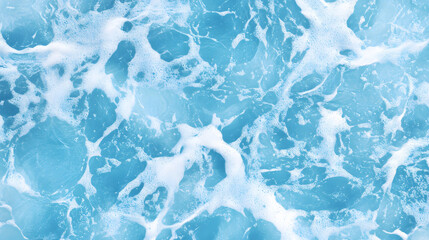 Light blue water ripples in the background. Blue waves with white foam that beautifies the wave pattern.