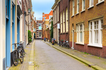 dutch traditional houses in Hague, Netherlands