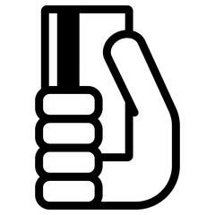 신용 카드를 잡고 있는 손 아이콘