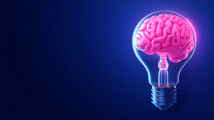 Creative light bulb with a brain inside