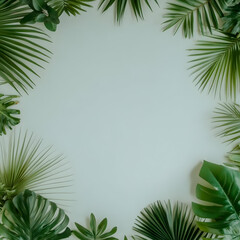 Tropical Leaf Frame Background Illustration