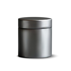Minimalistic Aluminum Metal Jar with Lid Ideal for Cosmetic Packaging, Skincare Branding, and Product Mockups