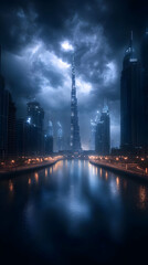 Fototapeta premium Night Cityscape Illustration