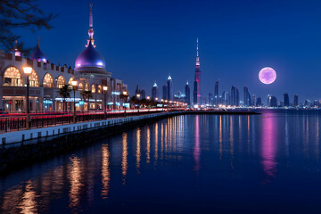 Obraz premium Night Cityscape Illustration