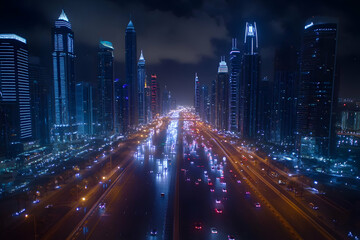 Naklejka premium Night Cityscape Illustration