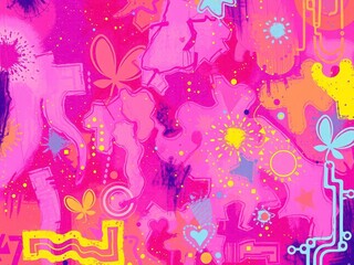 Obraz premium Dynamic geometric shapes in varying colors and sizes, pattern, abstract