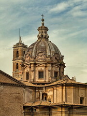 Historic Architecture of a Dome in Rome, Italy Showcases Ancient Design Elements in 2024