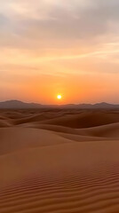 Desert Sunset Landscape Illustration