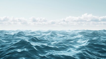 Obraz premium Ocean Waves Under a Cloudy Sky