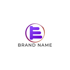 Obraz premium ILLUSTRATION LETTER E GEOMETRIC LOGO ICON GRADIENT ORANGE PURPLE COLOR TEMPLATE SIMPLE MINIMALIST ELEMENT DESIGN SIMPLE VECTOR GOOD FOR APPS, BRAND 