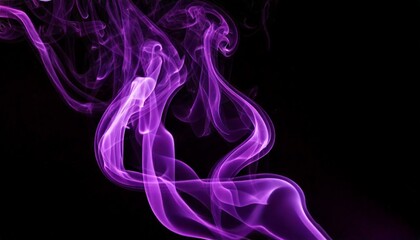 Obraz premium Translucent vibrant purple violet smoke whiffs and swirls of aromatic