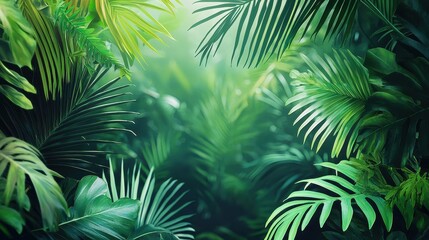 Lush Tropical Foliage Creates A Vibrant Green Scene