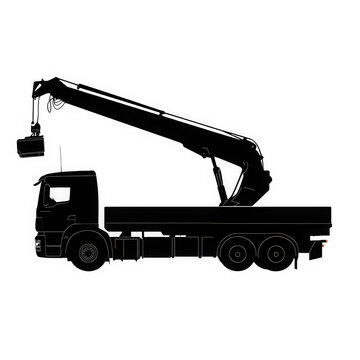 Silhouette of Hiab Loader in Angled View