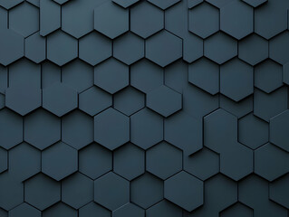 Fototapeta premium Dark Hexagon 3D Abstract Background