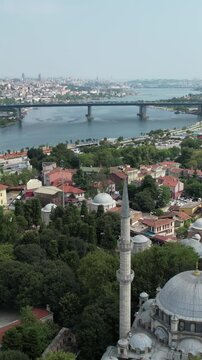 Mosque in Seaside Aerial View