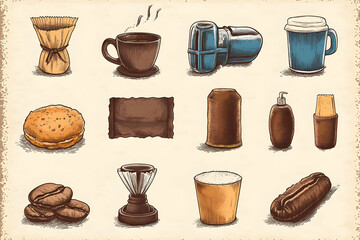 Coffee Shop Illustration: Vintage Style