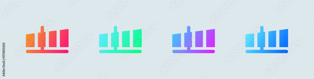 Poster performance solid icon in gradient colors. fast signs vector illustration.