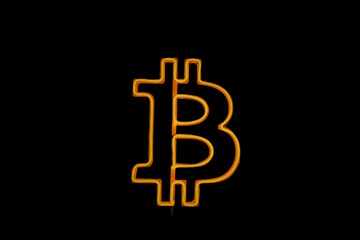 modern bitcoin icon, digital currency vector, fintech symbol
