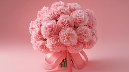A bouquet of pink carnations