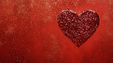 Obraz premium Romantic red heart with sparkling fragments