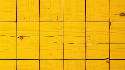 Aged Yellow Wood Plank Background, Natural Texture, Top View, High-Resolution