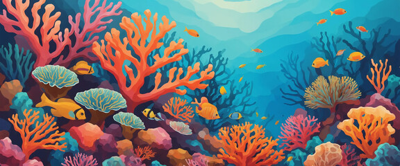coral reef with fish