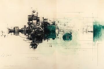 Obraz premium Abstract background of machines and mechanisms for presentation